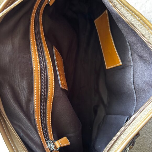 Authentic Coach Brown/Tan Canvas Diaper Bag with Changing Pad - Picture 4 of 5